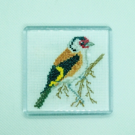 Goldfinch Cross Stitch Fridge Magnet from Alison Perkins (58 x 58mm)
