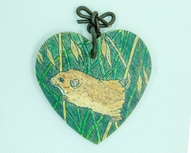 Harvest Mouse Illustrated Hanging Decoration 65 x 65mm from Alison Perkins