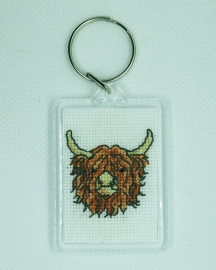 Highland Cow Cross Stitch Key Ring from Alison Perkins (56 x 42mm)