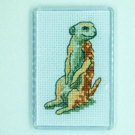 Meerkat Cross Stitch Fridge Magnet from Alison Perkins (70 x 45mm)