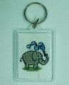 Playful Elephant Cross Stitch Key Ring from Alison Perkins (56 x 42mm)