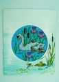 Swan & Cygnets Blank Cross Stitch Greetings Card  - 4.75 x 3.75 Inch