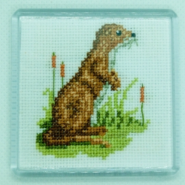 Otter Cross Stitch Fridge Magnet from Alison Perkins (58 x 58mm)